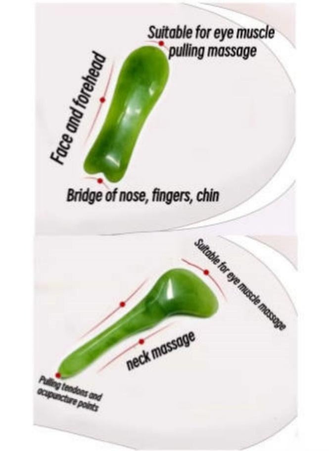 إسكدنيا جهاز تدليك اليشم مكون من 7 قطع مع مجموعة أدوات للوجه من الكوارتز الطبيعي جهاز تدليك الوجه والرقبة والجسم أداة تدليك لوح كشط احترافي لعلاج التصريف اللمفاوي واسترخاء الجسم - Image 5