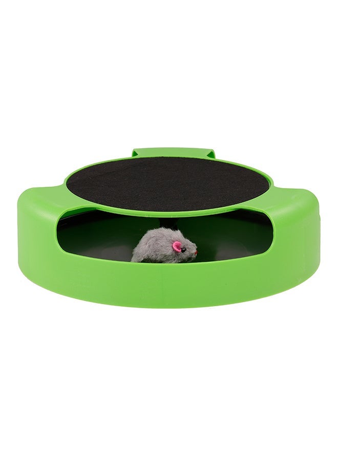 NIBEMINENT Disk Catch Moving Mouse Kitten Claw Care Scratching Mat Pad Toy Green 0.378kg - Image 1