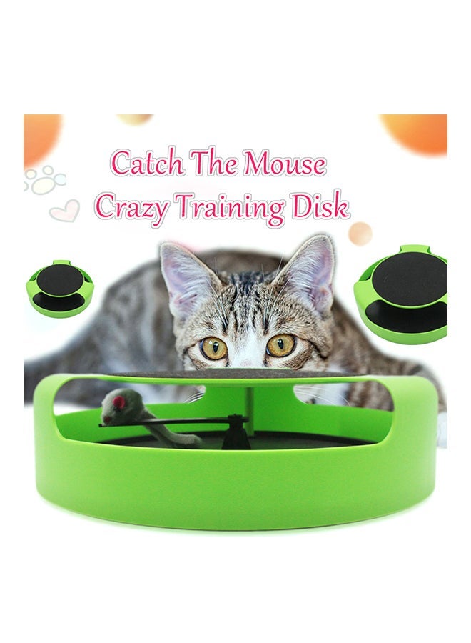 NIBEMINENT Disk Catch Moving Mouse Kitten Claw Care Scratching Mat Pad Toy Green 0.378kg - Image 2