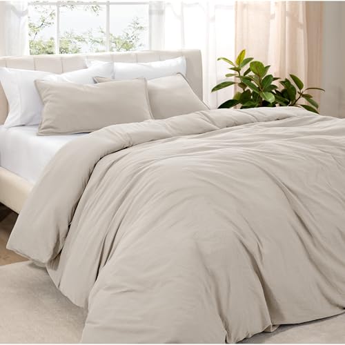 Bare Home Microfiber Duvet Cover Set  Ultra Soft Washed Microfiber  Full Size  LinenLike Look  Easy Care  Breathable Fabric  Our Softest Duvet Cover Set Full Fog