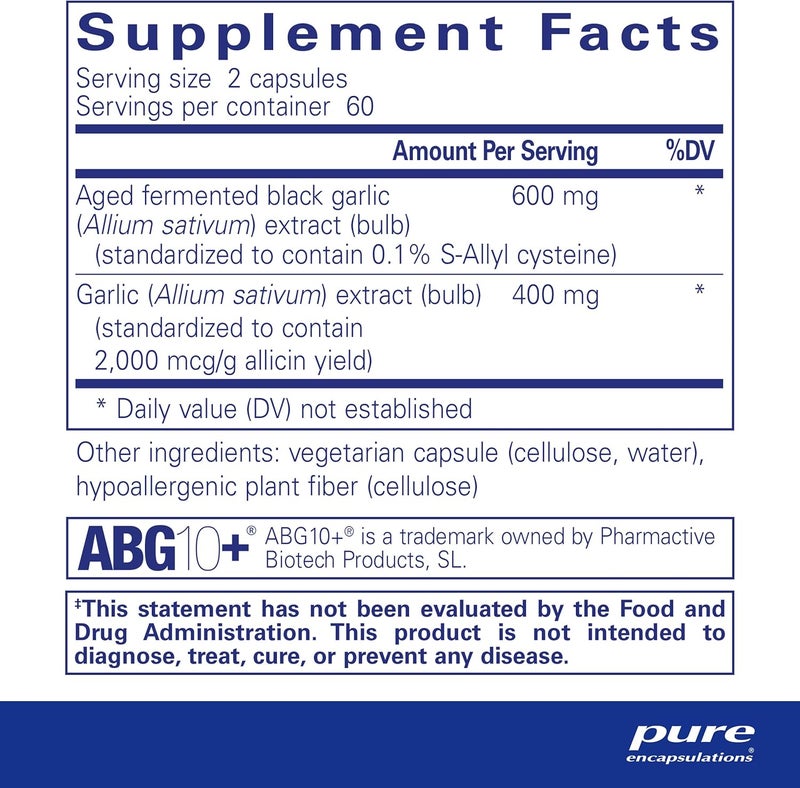 Pure Encapsulations Garlic Complex  Supplement to Support Antioxidant Defenses Immune Health and The Cardiovascular System  120 Capsules - Image 2
