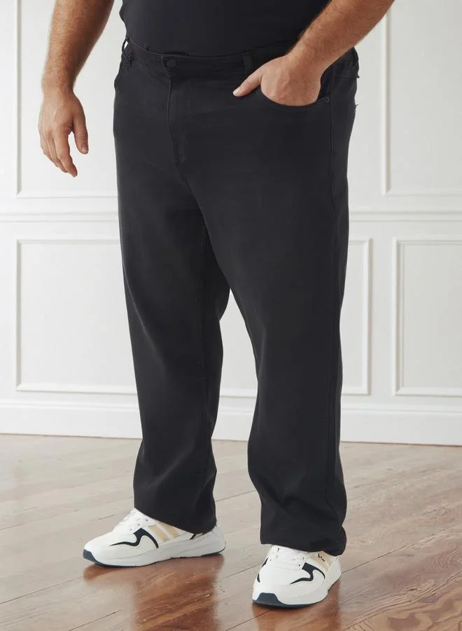 Men Regular Fit Flexi Waist Pocket Jeans