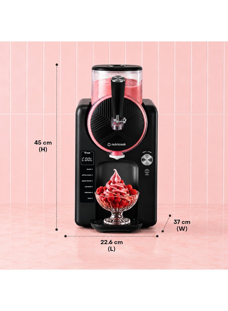 nutricook Frost Ice Cream Maker – 2-in-1 Soft Serve & Slushie Machine with Built-In Compressor | 6 Frozen Treat Modes, 7 Texture Settings, 1.8L Capacity | Instant Ice Cream Machine, No Pre-Freezing 1.8 L 150 W FRS330K-ME Black 1.8 L 150 W FRS330K-ME Black - Image 2