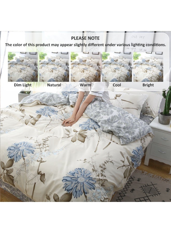 LEFAFA 4 Piece Duvet Cover Set, Ultra Soft Microfiber Comforter Cover Set with Zipper Closur, Cotton Bedding Set with 2 Pillow Cases(220x240cm) - Image 3