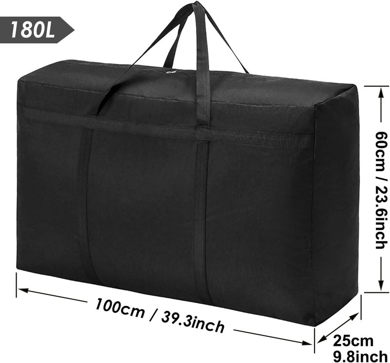 3 Pack 180L Extra Large Under Bed Storage Bags, Thickened Sturdy Oxford Moving Organizer Bags, Waterproof Heavy Duty Foldable Portable Bag for Duvet, Blankets, Clothes, Bedding, Travel - Image 3