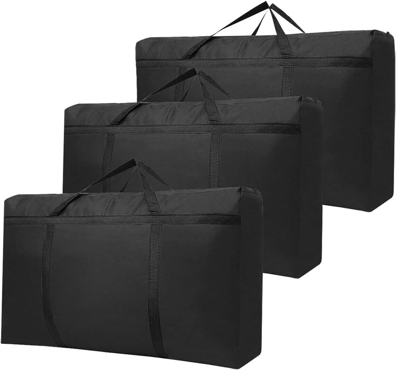 3 Pack 180L Extra Large Under Bed Storage Bags, Thickened Sturdy Oxford Moving Organizer Bags, Waterproof Heavy Duty Foldable Portable Bag for Duvet, Blankets, Clothes, Bedding, Travel - Image 1