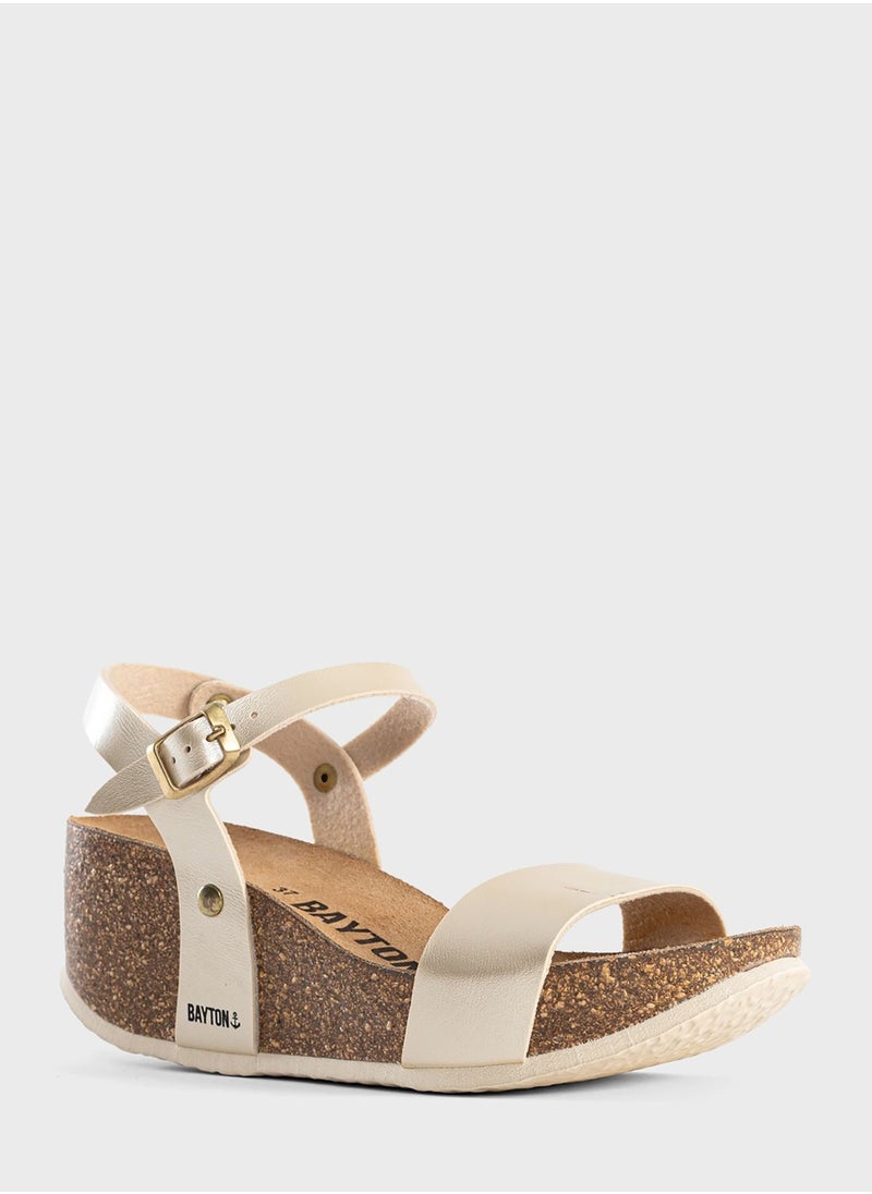 BAYTON - Toledo Strappy Mid Heel Wedges - Image 1
