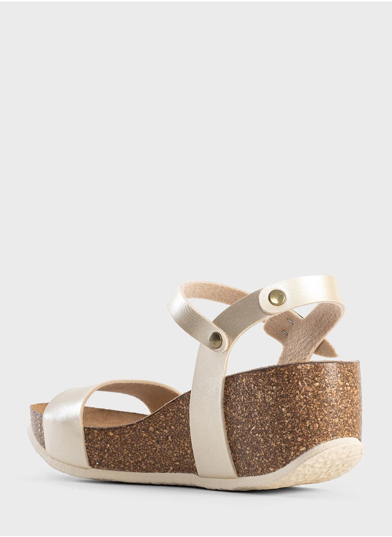 BAYTON - Toledo Strappy Mid Heel Wedges - Image 1