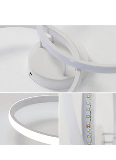 جو إيكو  ضوء السقف LED ، ضوء السقف الحديث ، حلقة مزدوجة من الأكريليك الأبيض  - Image 3