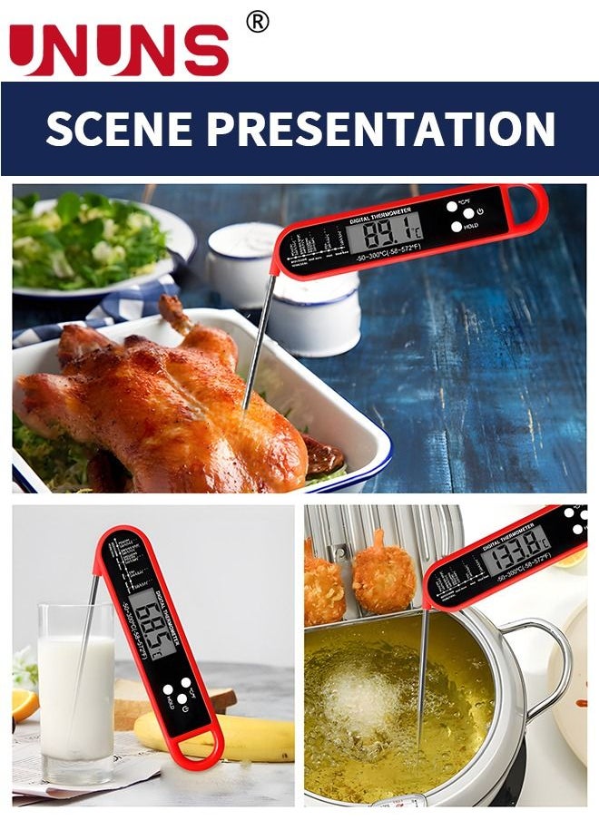 UNUNS - Digital Food Thermometer With Probe,Food Thermometer For Cooking Grilling,Waterproof Grill Thermometer With Magnetic Back Calibration For Baking,Liquids,Candy Air - Image 1