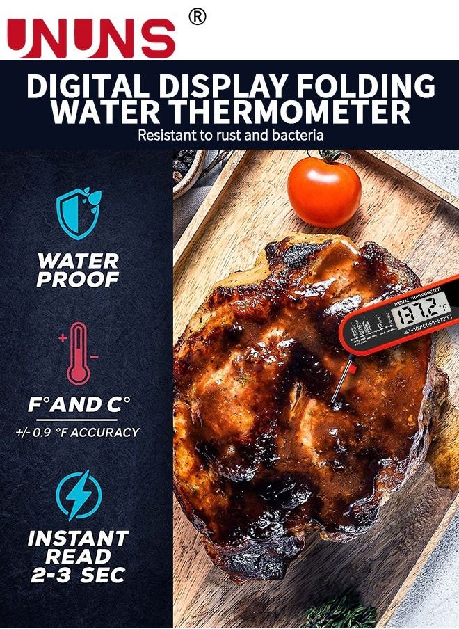 UNUNS - Digital Food Thermometer With Probe,Food Thermometer For Cooking Grilling,Waterproof Grill Thermometer With Magnetic Back Calibration For Baking,Liquids,Candy Air - Image 1