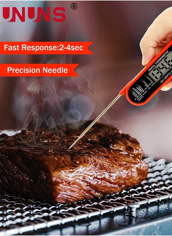UNUNS - Digital Food Thermometer With Probe,Food Thermometer For Cooking Grilling,Waterproof Grill Thermometer With Magnetic Back Calibration For Baking,Liquids,Candy Air - Image 1