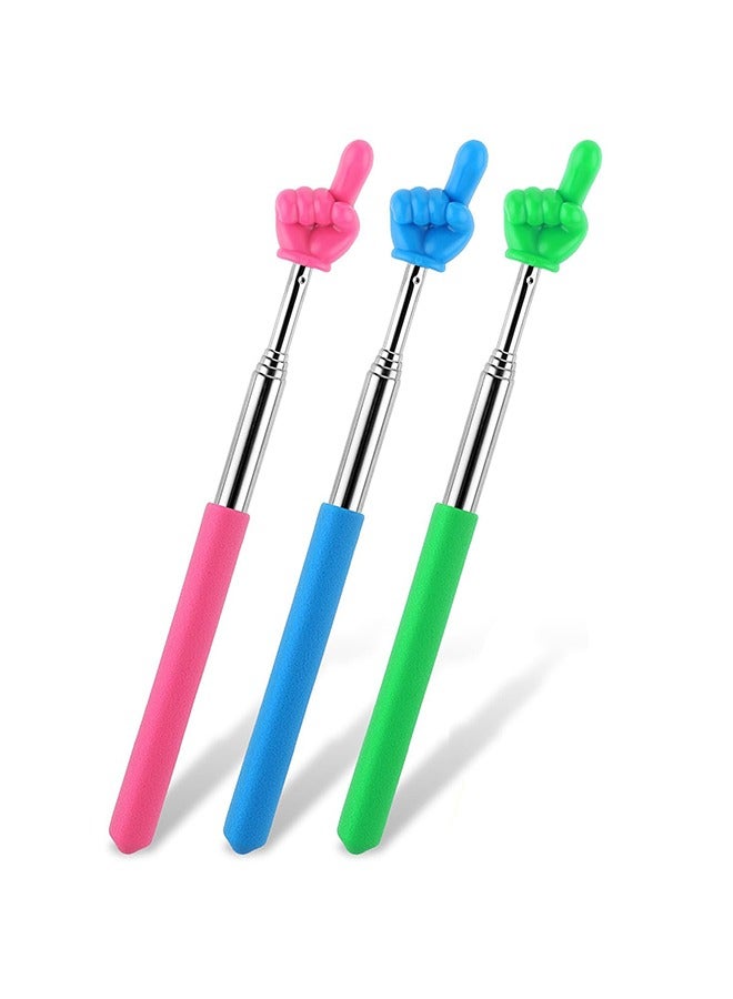 Generic Telescopic Teachers Pointer, 3pcs Extendable Pointing Stick Retractable Pointer Whiteboard Pointer Hand Pointer Stick for Teacher Classroom Aids (Pink, Blue, Green)  - Image 1