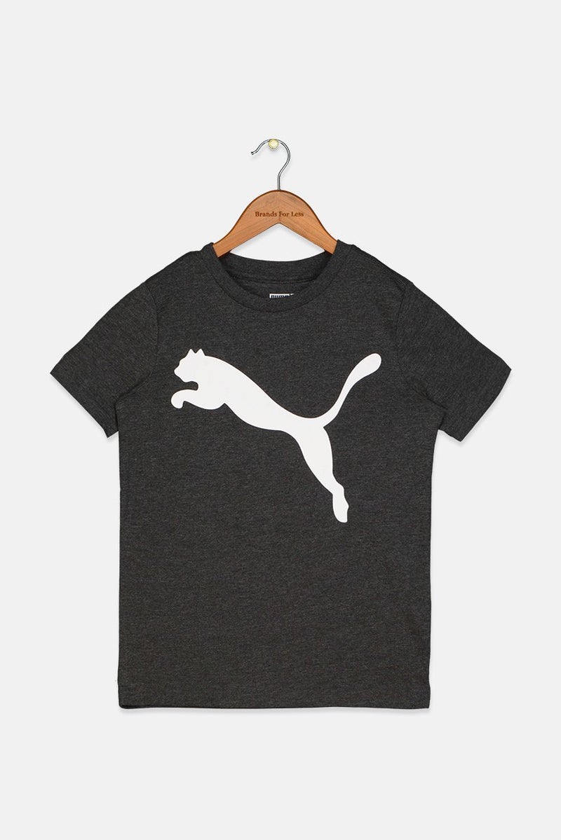 PUMA Kid Boys Short Sleeve Crew Neck T-shirt, Grey - Image 1