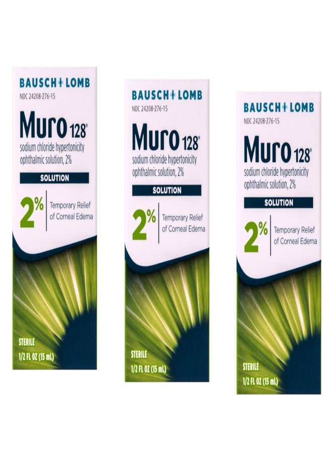 Bausch + Lomb Muro 128 2% Sodium Chloride Hypertonicity Ophthalmic Solution, from Bausch + Lomb, 0.5 Fl Oz (15 mL (Pack of 3 - Image 1