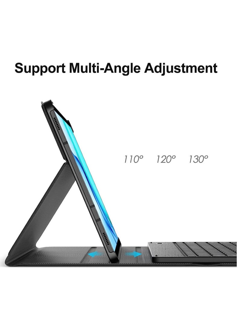 Galaxy Tab S8 Plus/ S7 Plus Keyboard Case Wireless Detachable  Leather Stand Cover Micro USB Rechargeable Keyboard Case - Image 4