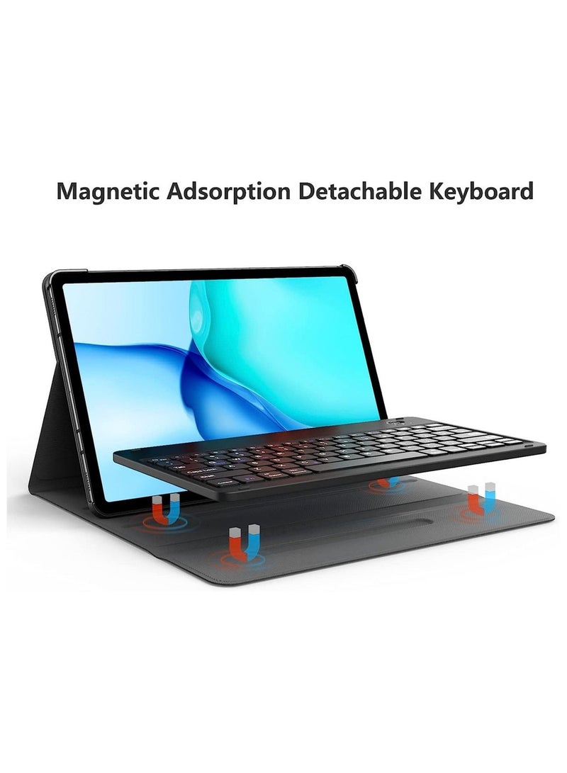 Galaxy Tab S8 Plus/ S7 Plus Keyboard Case Wireless Detachable  Leather Stand Cover Micro USB Rechargeable Keyboard Case - Image 2