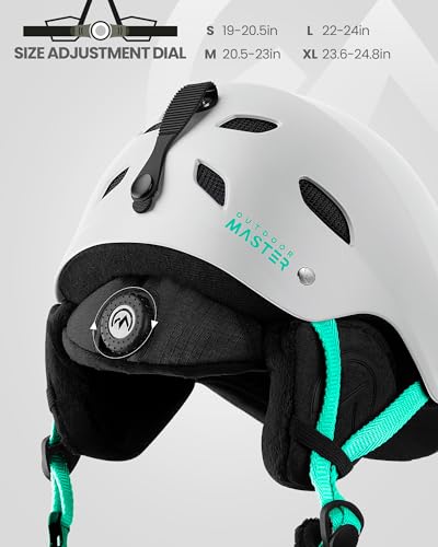 OutdoorMaster Kelvin Ski Helmet - Snowboard Helmet for Men, Women & Youth (White+Teal,M) - Image 2