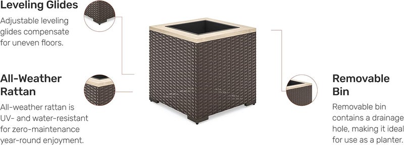 هوم ستايلز 6800-24 حوض نباتات خارجي بالم سبرينغز، بيج/بني - Image 5