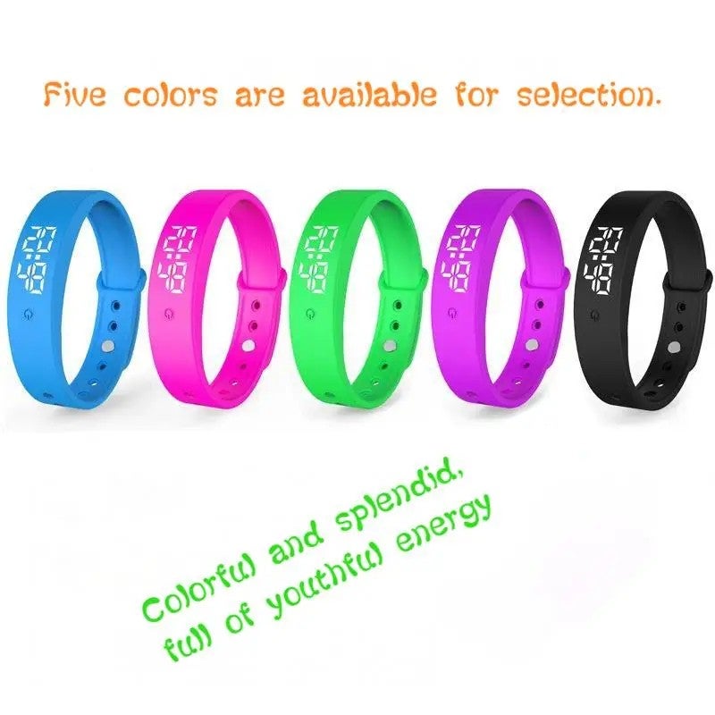 Bluejw Korean Version Smart Bracelet for Students – Waterproof, Android-Compatible, Vibration Reminder & Silent Alarm Clock with Charging Function - Image 3