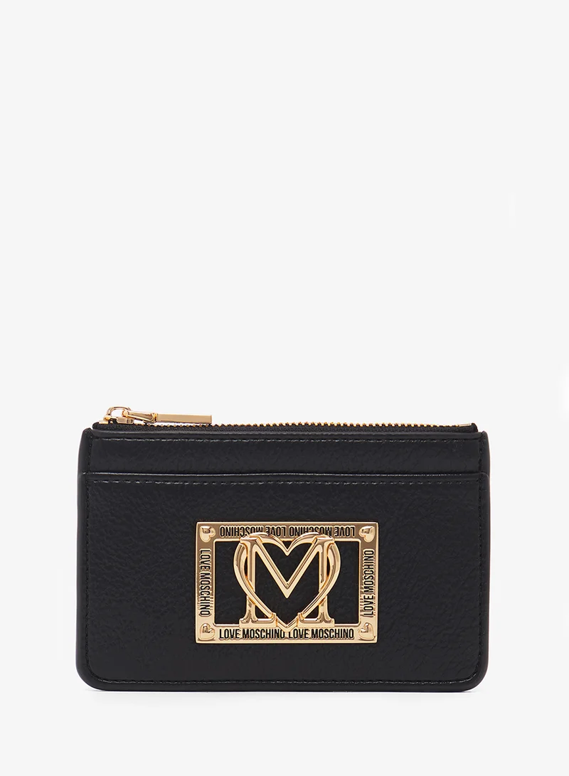 لوف موسكينو Zip through logo wallets