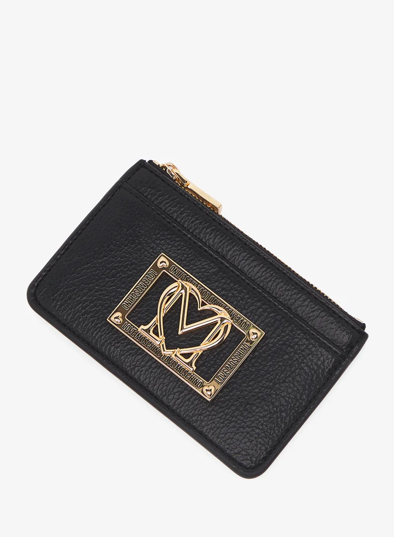 لوف موسكينو Zip through logo wallets
