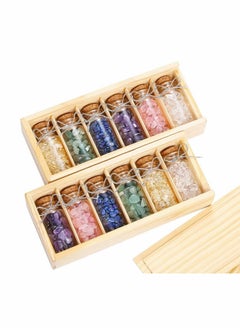 KASTWAVE Crystals and Gemstones Glass Bottles Tumbled Crushed Chips Stones Set  - Image 2