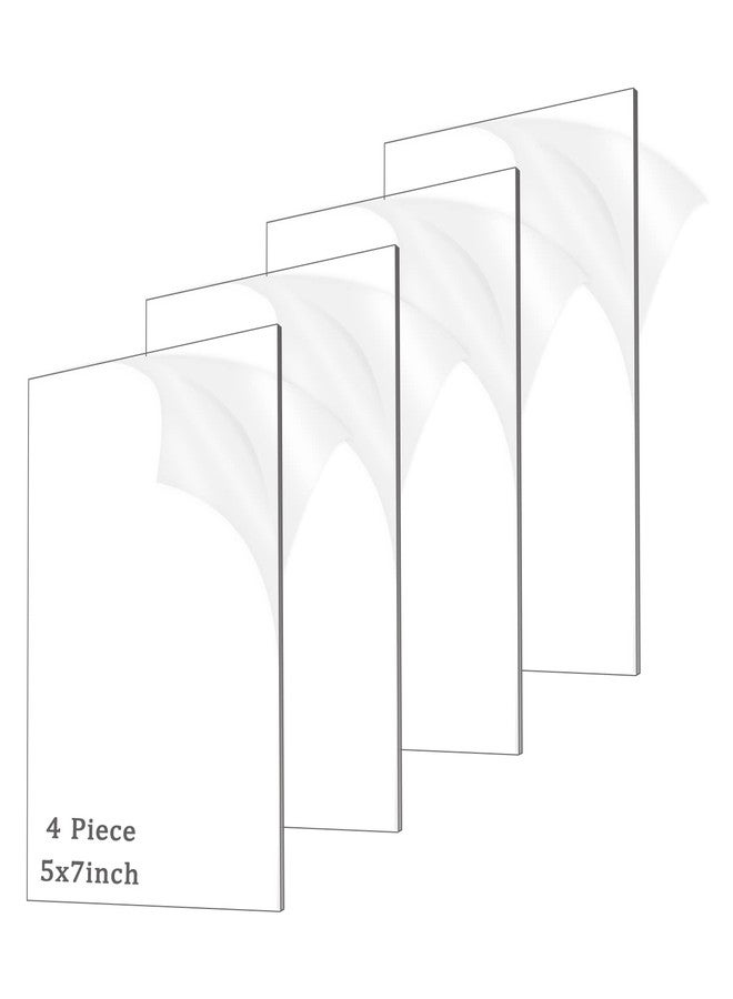 ADTDA 4 Pieces 1/8" Thick (3mm) Acrylic Sheets,Clear Cast Plexiglass 5” x 7” with Protective Paper for Signs DIY Display Projects,Craft,Photo Frames - Image 1