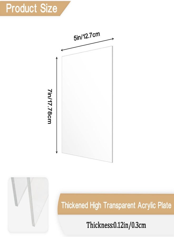 ADTDA 4 Pieces 1/8" Thick (3mm) Acrylic Sheets,Clear Cast Plexiglass 5” x 7” with Protective Paper for Signs DIY Display Projects,Craft,Photo Frames - Image 2