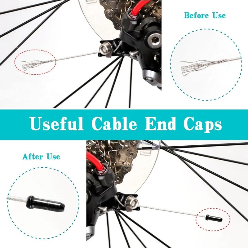 EACOZY Bike Cable End Caps, Alloy Crimps, Brake Cable End Tips for Road Mountain Bicycle - Image 3