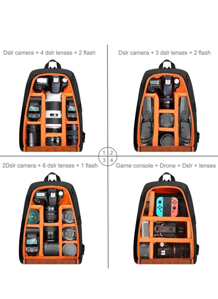 PULUZ PULUZ Outdoor Portable Waterproof Scratch-proof Dual Shoulders Backpack Handheld PTZ Stabilizer Camera Bag with Rain Cover for Digital Camera, DJI Ronin-SC / Ronin-S(Black)  - Image 2