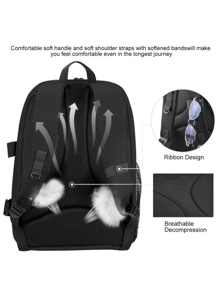 PULUZ PULUZ Outdoor Portable Waterproof Scratch-proof Dual Shoulders Backpack Handheld PTZ Stabilizer Camera Bag with Rain Cover for Digital Camera, DJI Ronin-SC / Ronin-S(Black)  - Image 4