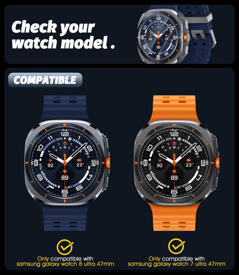 Orzero (3 Pack) Orzero Tempered Glass Watch Screen Protector for Samsung Galaxy Watch 8 Ultra 2025/Samsung Galaxy Watch Ultra 2024 47mm, Protector De Pantalla with Auto Alignment Tool 9 Hardness High Definition Anti-Scratch Bubble Free - Image 3