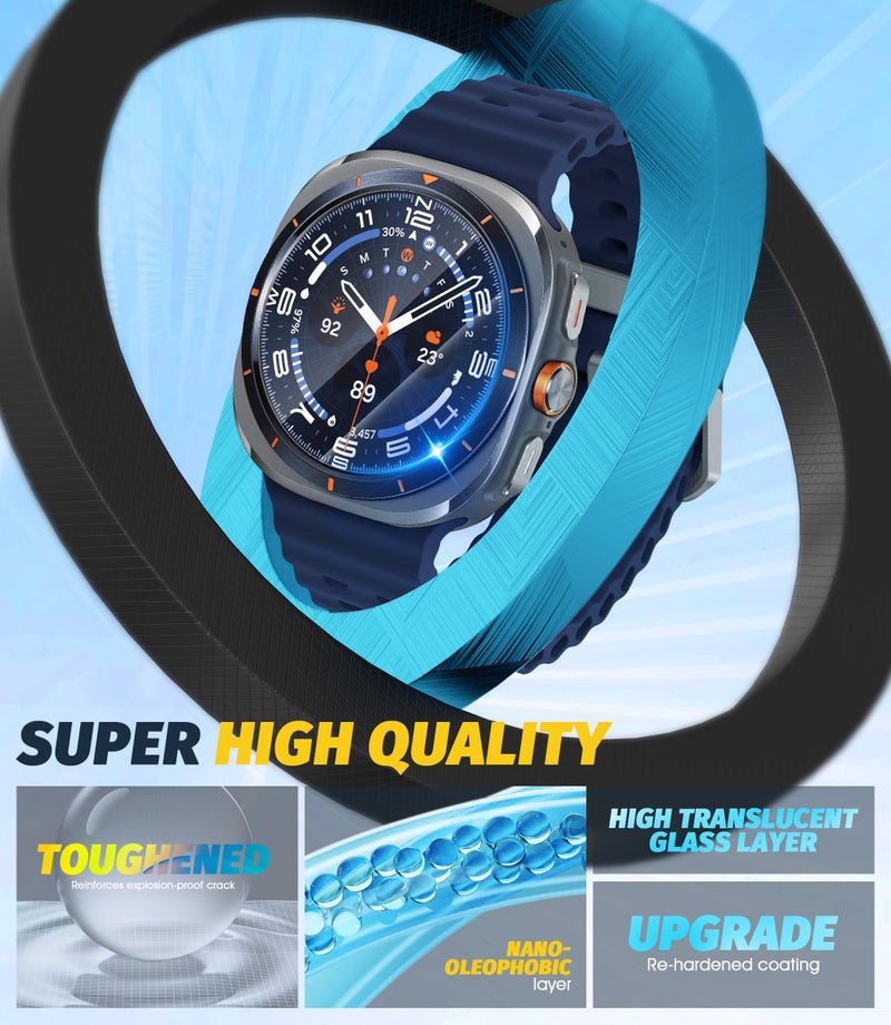 Orzero (3 Pack) Orzero Tempered Glass Watch Screen Protector for Samsung Galaxy Watch 8 Ultra 2025/Samsung Galaxy Watch Ultra 2024 47mm, Protector De Pantalla with Auto Alignment Tool 9 Hardness High Definition Anti-Scratch Bubble Free - Image 4