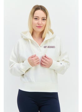 Champion Women Sportswear Fit Long Sleeves Outdoor Sweatshirt, Off White  - Image 1
