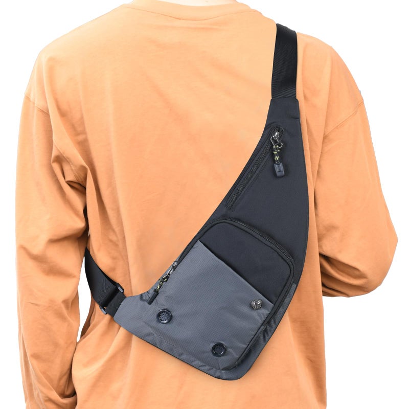 Peicees Waterproof Sling Bag Crossbody Bag For Men Slim Chest Backpack Man Purse Small Shoulder Bag For Travel Hiking - Image 1