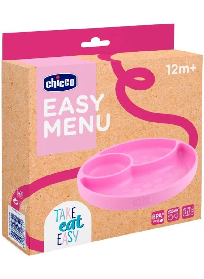 Chicco Take Eat Easy Menu Silicone Plate 12m+ Pink - Image 4