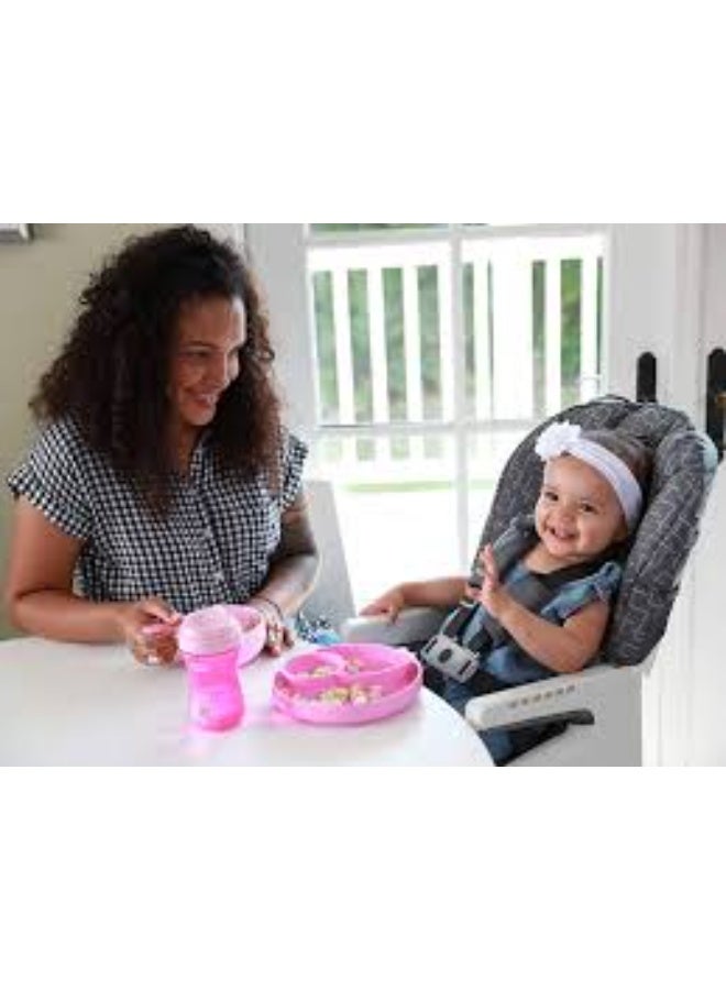 Chicco Take Eat Easy Menu Silicone Plate 12m+ Pink - Image 2