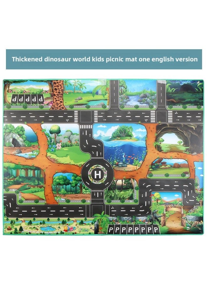 ألعاب الأطفال 11 ساحة انتظار مرورية إنجليزية سميكة للاستخدام الداخلي والخارجي، سجادة لعب السيارة في الهواء الطلق - اللون: سميكة 130*100 سجادة نزهة لوقوف السيارات على شكل ديناصور (عالمي LH006C) - Image 1