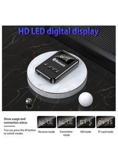 Generic Bluetooth Transmitter Bluetooth Receiver with LCD Screen, Audio V5.0 Bluetooth Adapter, for TV to Headphones, 4 in 1 Wireless AUX Adapter, for TV Car PC Home Theater Speakers MP3 Player  - Image 3