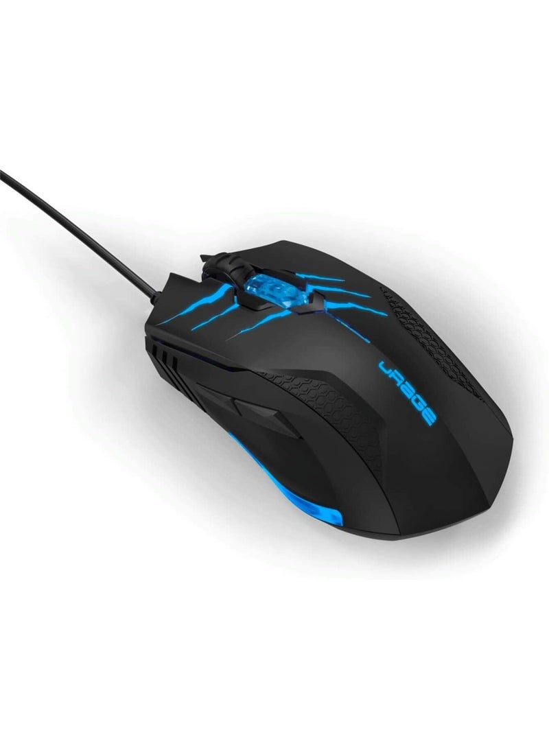 uRage Reaper 100 Gaming Mouse Black Anti Slip 4200dpi Avago Sensor + Plug & Play Wired - Image 3