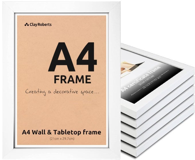 A4 PHOTO FRAME WHITE PACK OF 6 PICTURE FRAME CERTIFICATE ART PRINT POSTER 21CM X 297CM WHITE FRAMES A4 PHOTO COLLAGE GALLERY DISPLAY