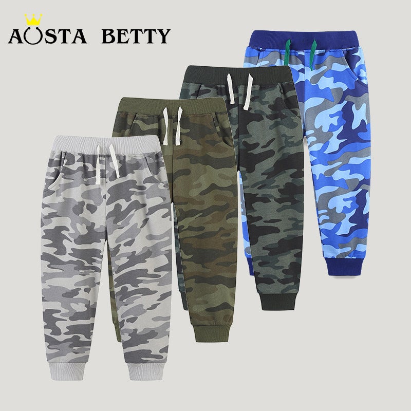 Autumn new children's European and American style trousers children's camouflage sports pants fashion children's pants with pocket wholesale - Image 2
