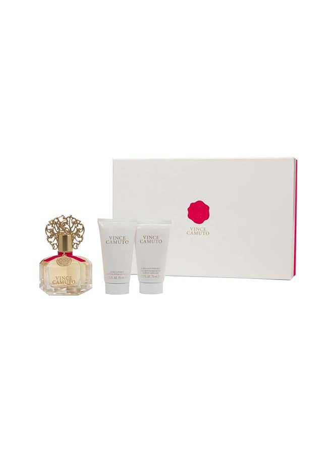 VINCE CAMUTO مجموعة من 0 W EDP 100 مل، مجموعة Bath And Sg 75 مل، مجموعة Bl 75 مل 