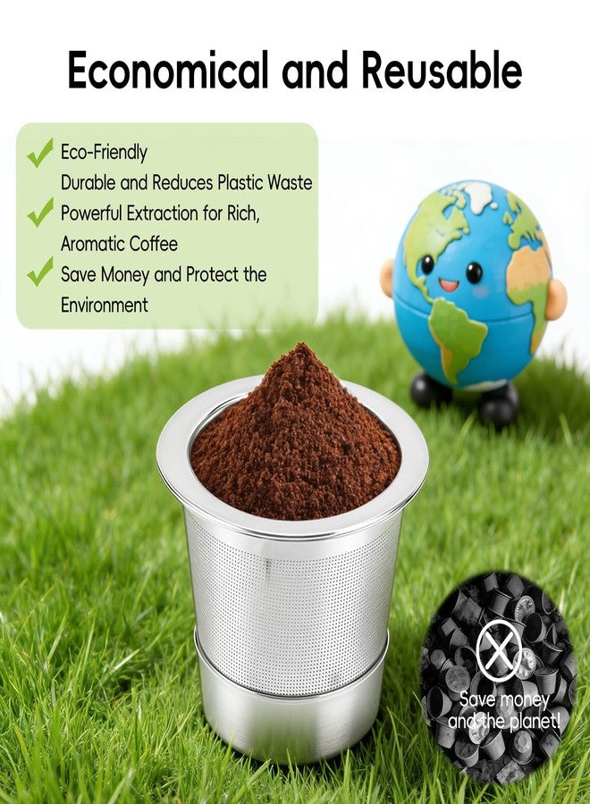 TZona 3 Pack 304 Stainless Steel Reusable K Cups for Ninja Coffee Maker PB051 CFP101 PB041 Reusable Coffee Filter Pods Coffee Accessories - Image 4