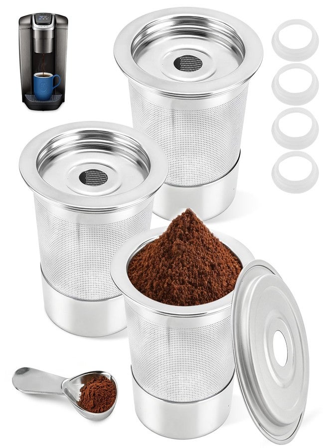 TZona 3 Pack 304 Stainless Steel Reusable K Cups for Ninja Coffee Maker PB051 CFP101 PB041 Reusable Coffee Filter Pods Coffee Accessories - Image 1