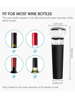 Oasisgalore Set of 4 Wine Stoppers, Wine Bottle Stopper with Built-in Vacuum Wine Saver Pump Food-safe Silicone Caps, Keep Wine Fresh Up to a Week  - Image 2