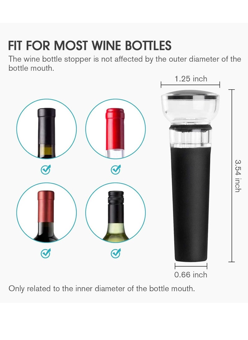 Oasisgalore Set of 4 Wine Stoppers, Wine Bottle Stopper with Built-in Vacuum Wine Saver Pump Food-safe Silicone Caps, Keep Wine Fresh Up to a Week  - Image 2