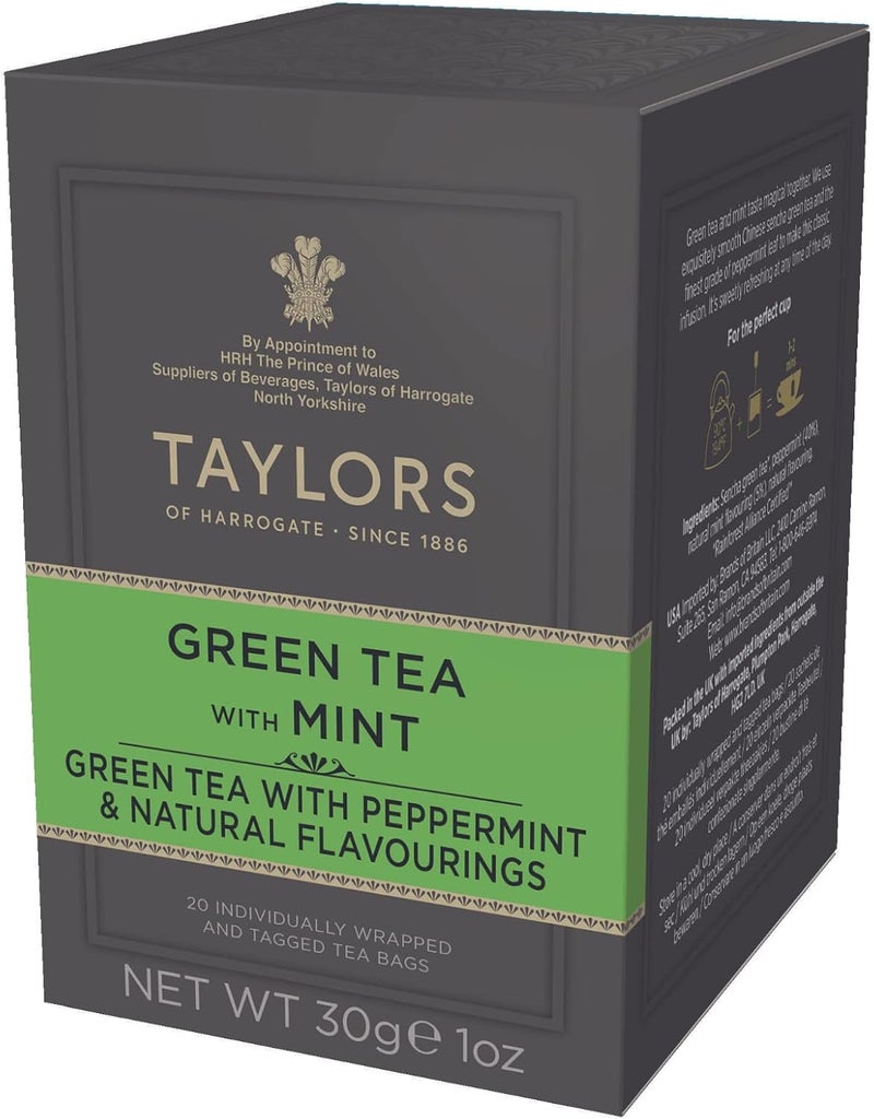 Taylors of Harrogate Green Tea with Mint - 20 Tea Bags - Image 1
