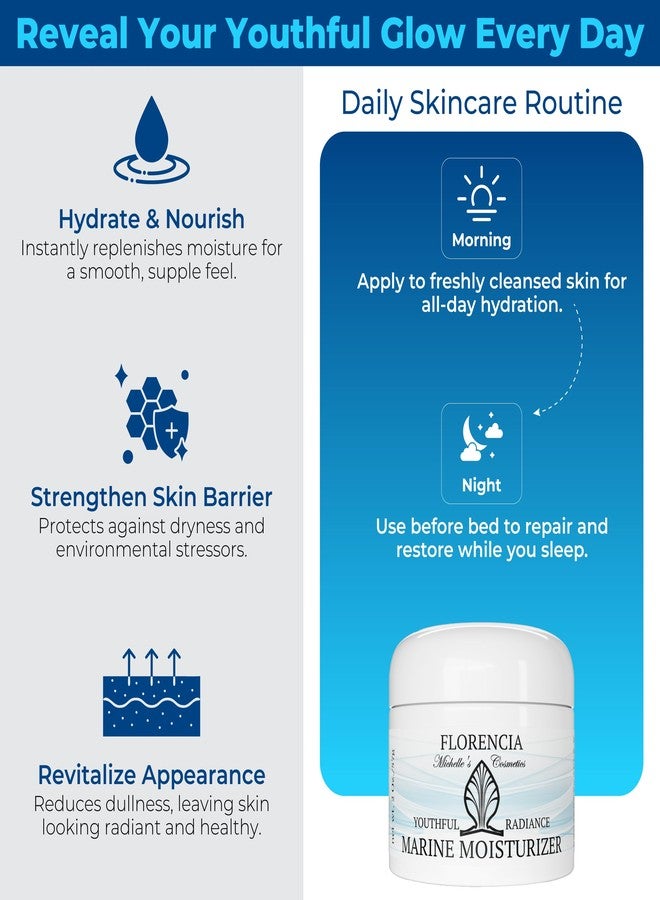 Florencia Marine Moisturizer - Youthful Radiance Face & Neck Cream - Hydrating, Wrinkle-Reducing, Firming Cream with Hyaluronic Acid for Men & Women, 2 oz - Image 5